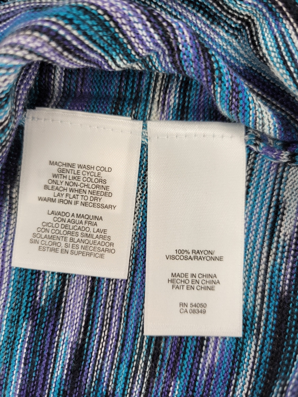 Jones Wear Multi Stripe Sleeveless Tank Top Women XL Blue Purple Boho - Picture 5 of 11